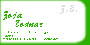 zoja bodnar business card